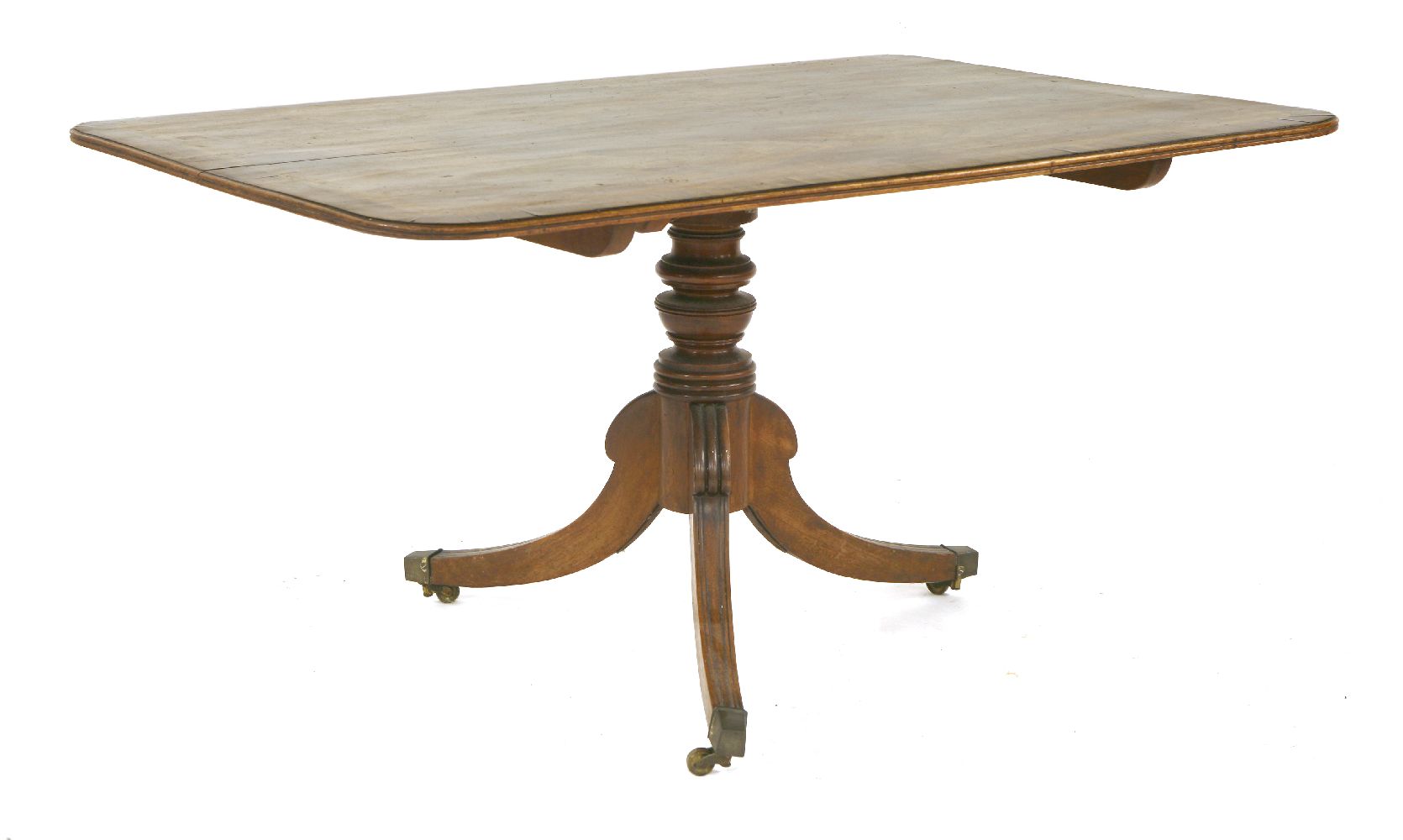 A George IV mahogany supper table,with a wide crossbanded top, 121cm wide99.5cm deep70cm - Image 2 of 2