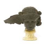 J Chiurazzi & Fils - S de Angelis & Fils of Naples,late 19th century, a bronze head of Hypnos God of