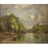 *Harry Harvey Clarke (1869-1948)RIVER USK, BRECONSigned l.r., oil on canvas63 x 76cmProvenance: