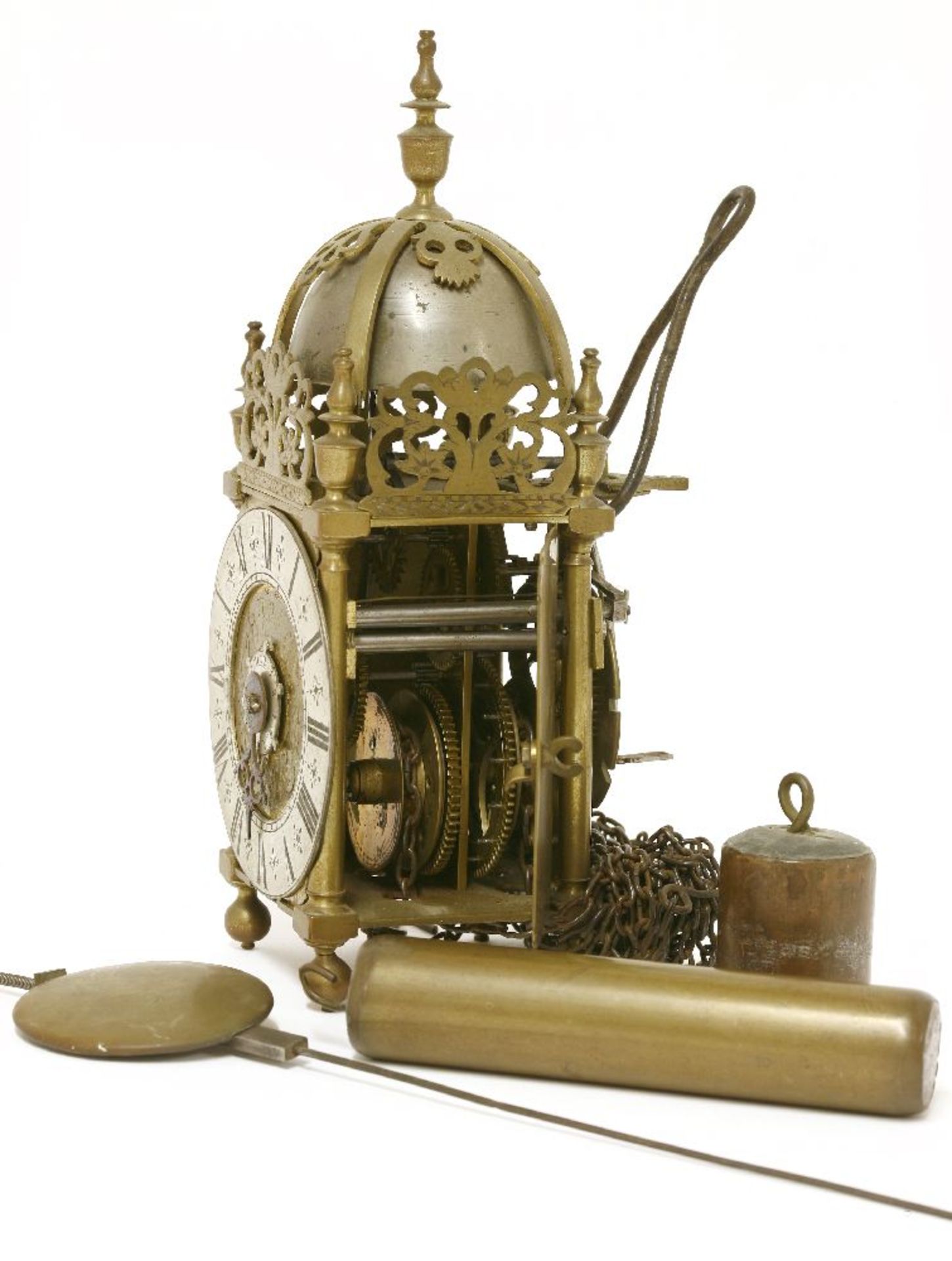 A small brass lantern clock,17th century, by William Parslow, Stonehouse, with an outside count - Image 3 of 3