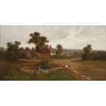 John Horace Hooper (1852-1906)A LANE AT STANFORD-LE-HOPE, ESSEXSigned l.r., oil on canvas42 x 78cm