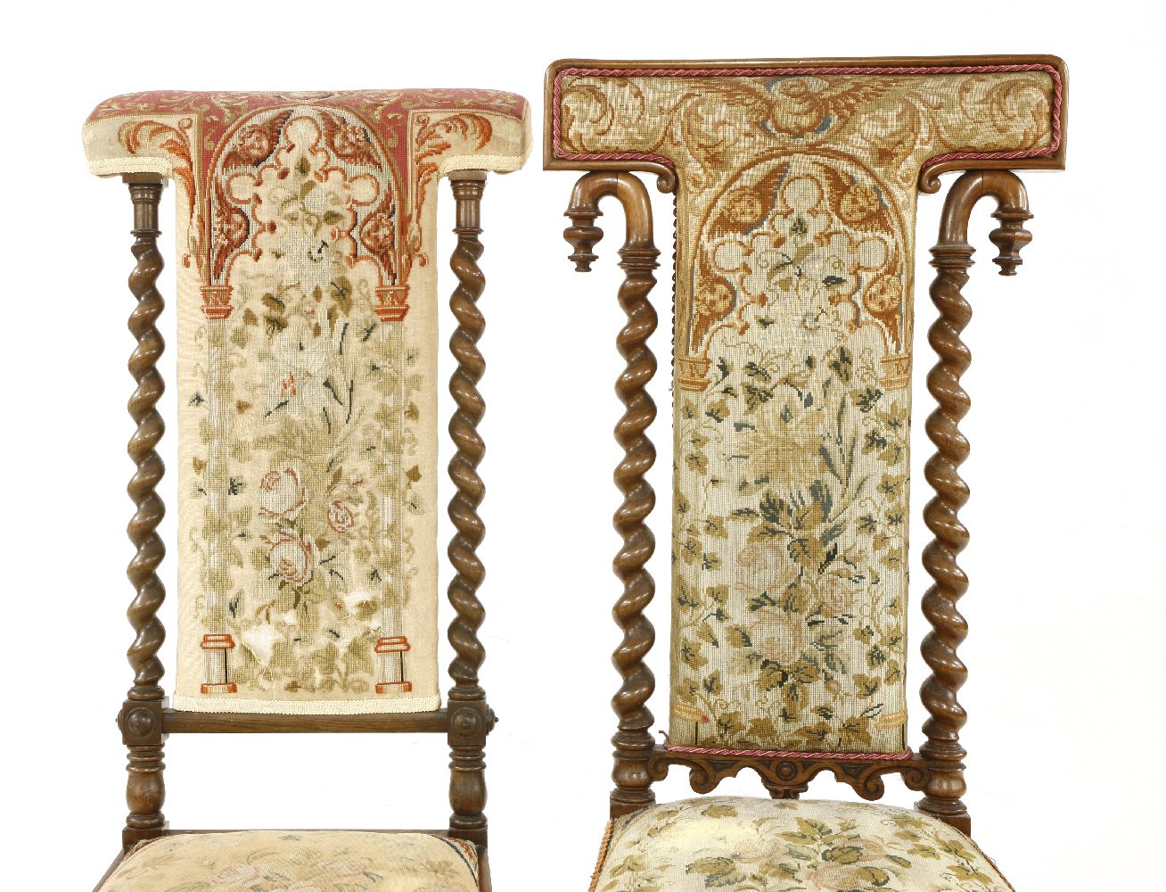 Royal Interest: a Victorian rosewood prie-dieu chair, with original upholstered back and seat, - Image 3 of 5