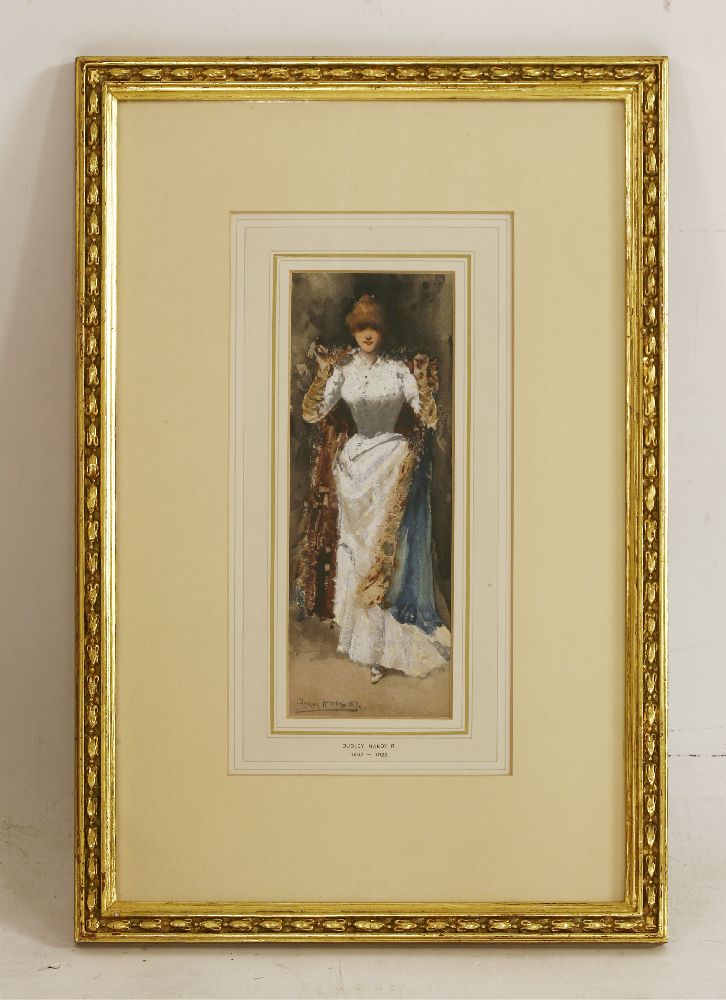 Dudley Hardy (1865-1922)A WOMAN IN A WHITE DRESS HOLDING A CAPESigned and dated '87 l.l., - Image 2 of 8