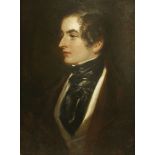 John Hayter (1800-1891)PORTRAIT OF ALFRED MONTGOMERY, HALF LENGTH, IN A BROWN COATSigned,