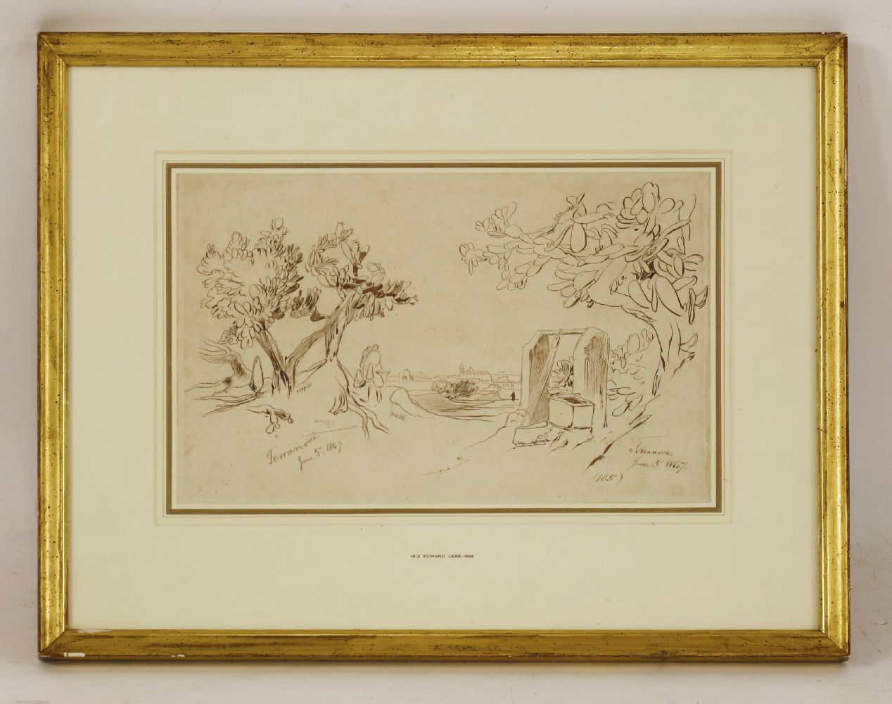 Edward Lear (1812-1888)TERRANOVA, SICILYInscribed and and dated 'June 5 1847' twice and numbered - Image 2 of 5