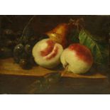 James Charles Ward (fl.1830-1859)A STILL LIFE OF PEACHES, PLUMS AND GRAPESSigned and dated 1836 l.