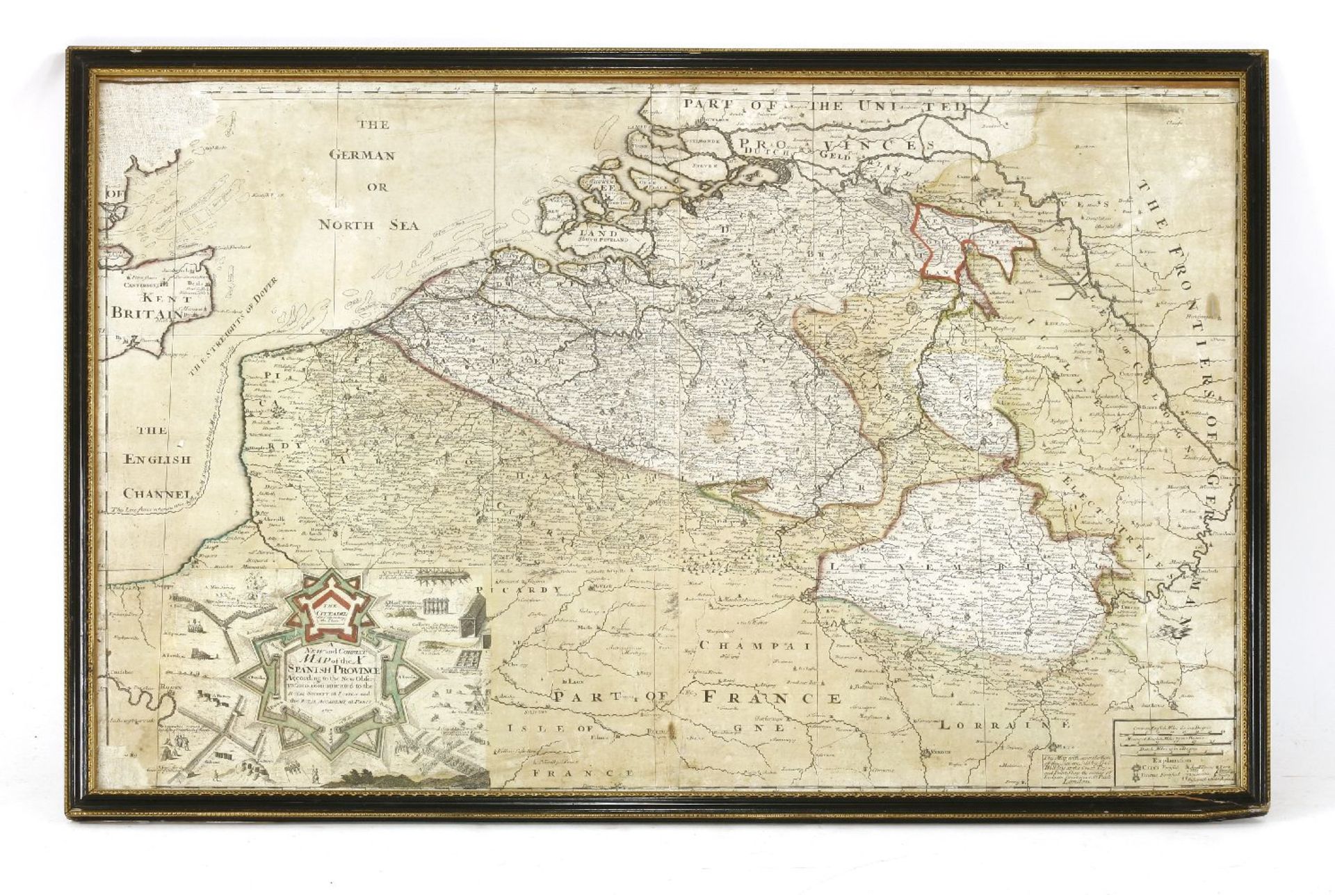 A map of the ex-Spanish provinces, 1717,engraved and hand-coloured,60 x 90cmProvenance: The