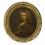 Circle of John Riley (1646-1691)PORTRAIT OF A GENTLEMAN, HALF LENGTH, IN A BROWN CLOAKOil on canvas,