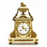 A mantel clock,mid-19th century, signed 'Fd Berthoud', the urn-shaped finial with ormolu beads and