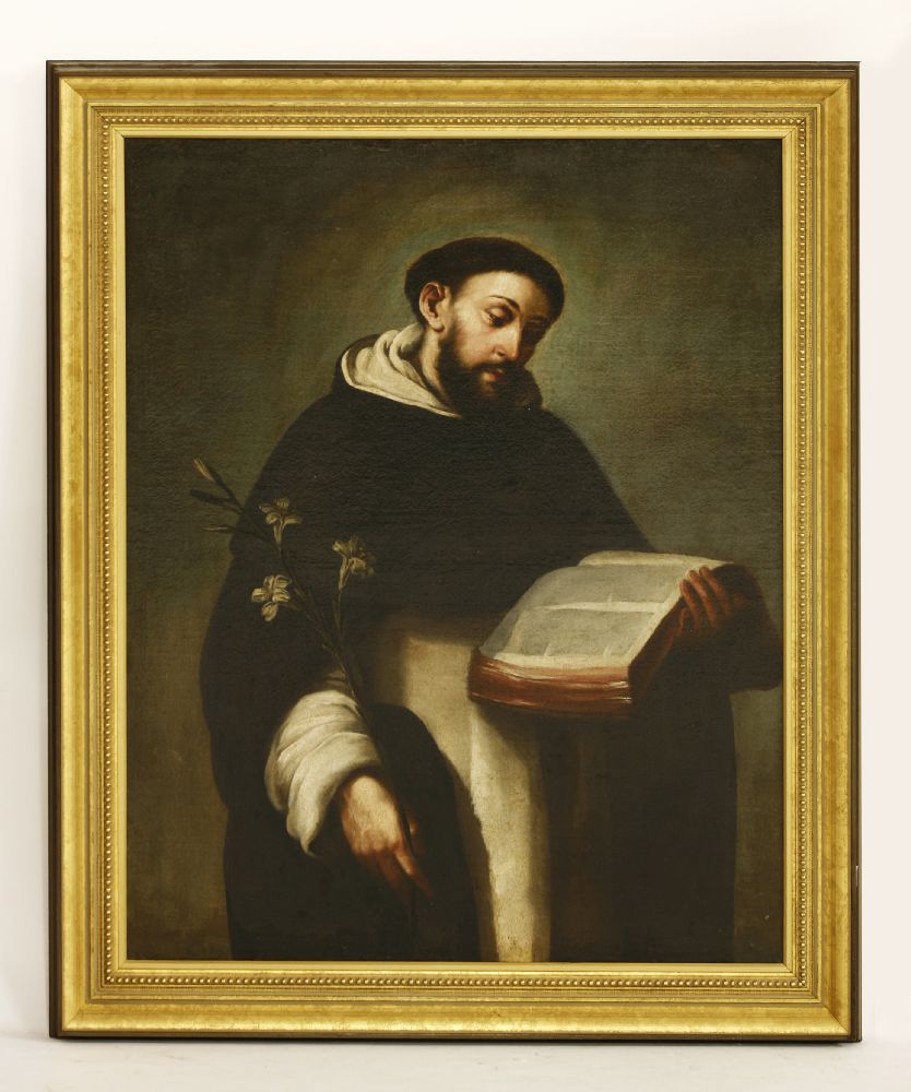Circle of Alonso Cano (Spanish, 1601-1667)ST ANTHONY OF PADUA Oil on canvas100 x 80cm - Image 2 of 3