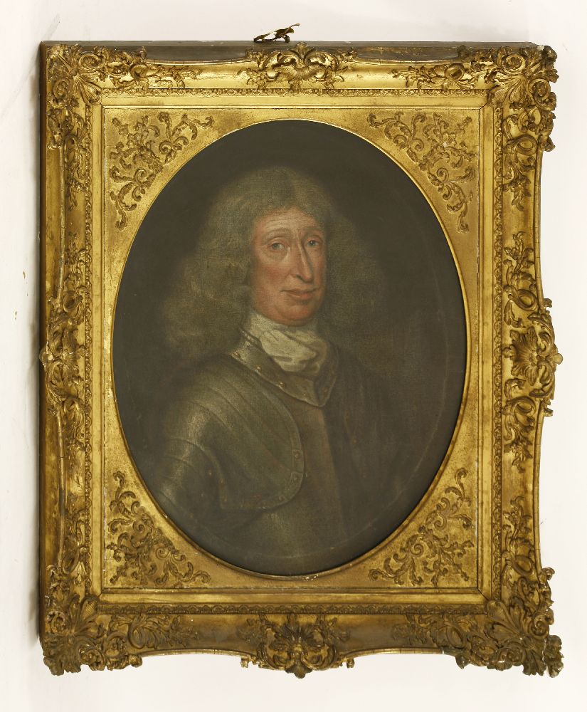 Circle of John Scougall (c.1645-1730)PORTRAIT OF A GENTLEMAN, BUST LENGTH, FACING RIGHT, IN - Image 2 of 3