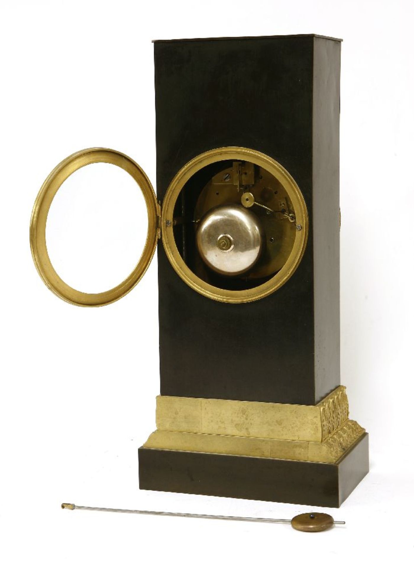 An Empire-style bracket clock,19th century, the silvered dial signed 'Lepine a Paris' with an ormolu - Image 2 of 2