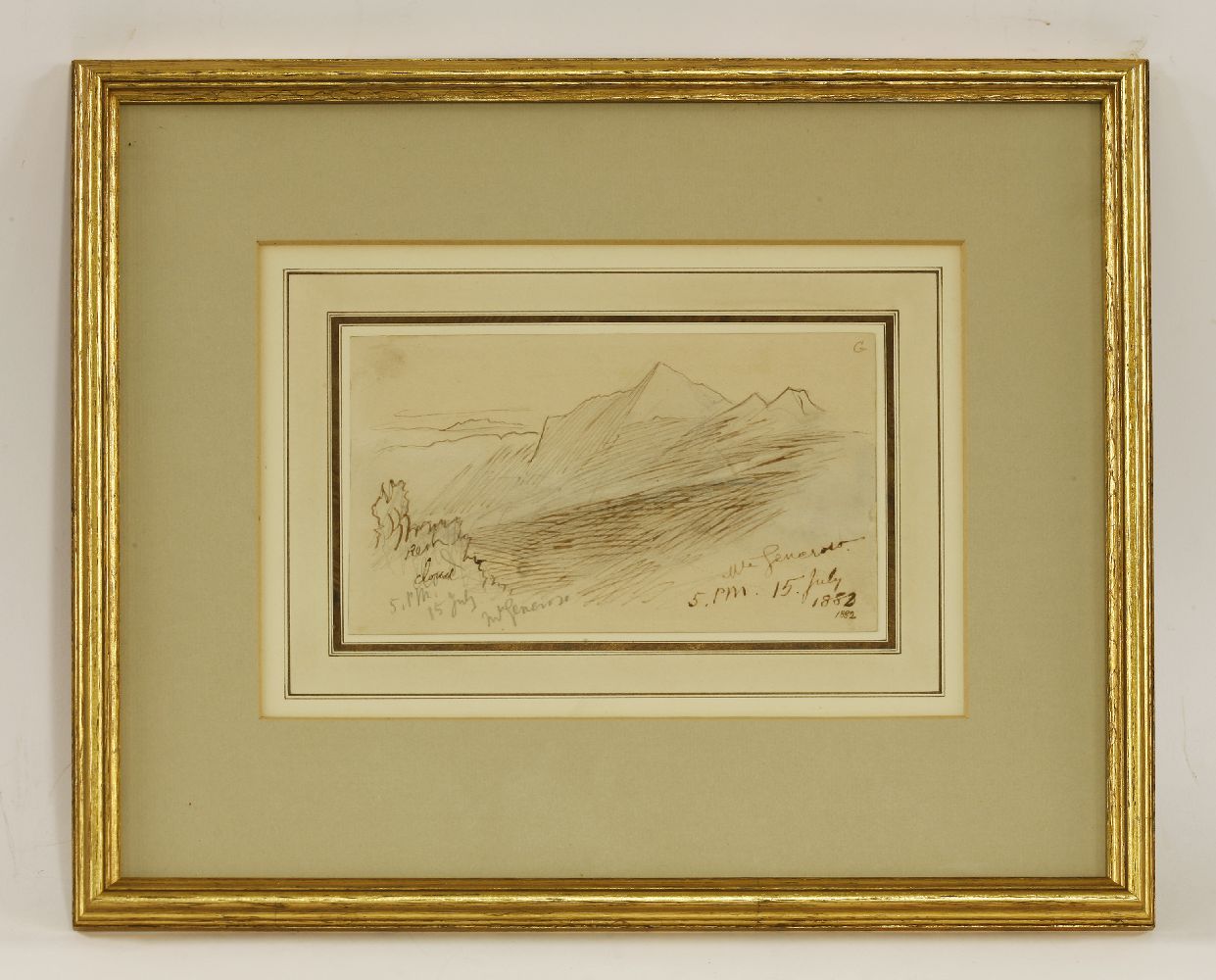 Edward Lear (1812-1888)MOUNT GENEROSO, SWITZERLANDTwo, both signed and inscribed, one dated '5.30pm, - Image 2 of 5