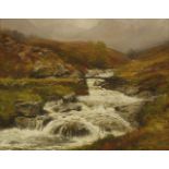 Alexander Brownlie Docharty (1862-1940)A HIGHLAND WATERFALLSigned l.r., oil on canvas64 x 81cm