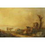 Attributed to Henry Brittan Willis (1810-1884)CATTLE RESTING IN A RIVER LANDSCAPEOil on canvas52 x