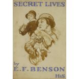 English School, c.1930'SECRET LIVES' BY E F BENSON - A DESIGN FOR A BOOK COVERPen and brown ink