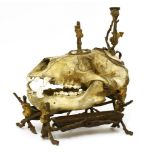 A North European black bear (Ursus americanus) skull desk stand,late 19th century, by Edwin Ward,