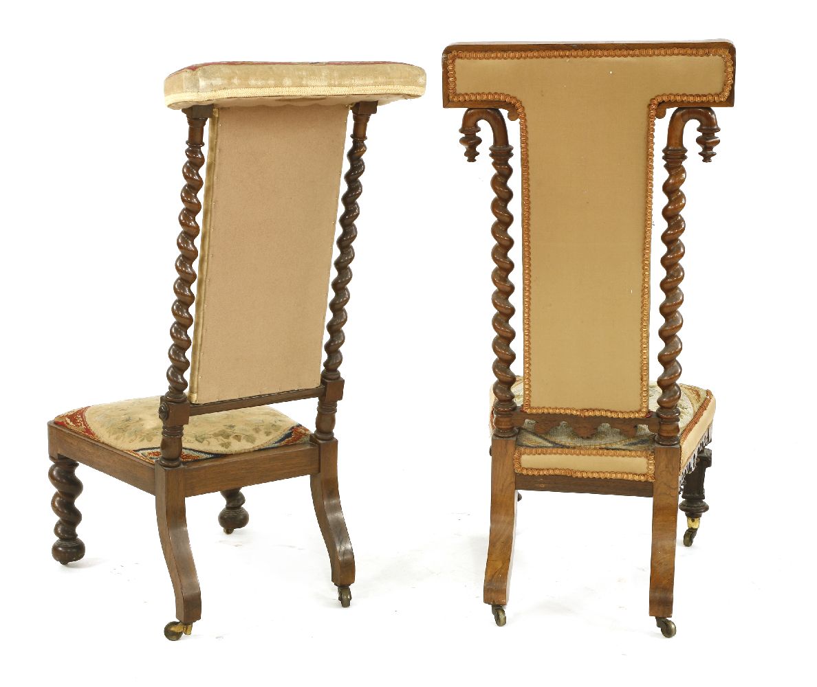 Royal Interest: a Victorian rosewood prie-dieu chair, with original upholstered back and seat, - Image 2 of 5