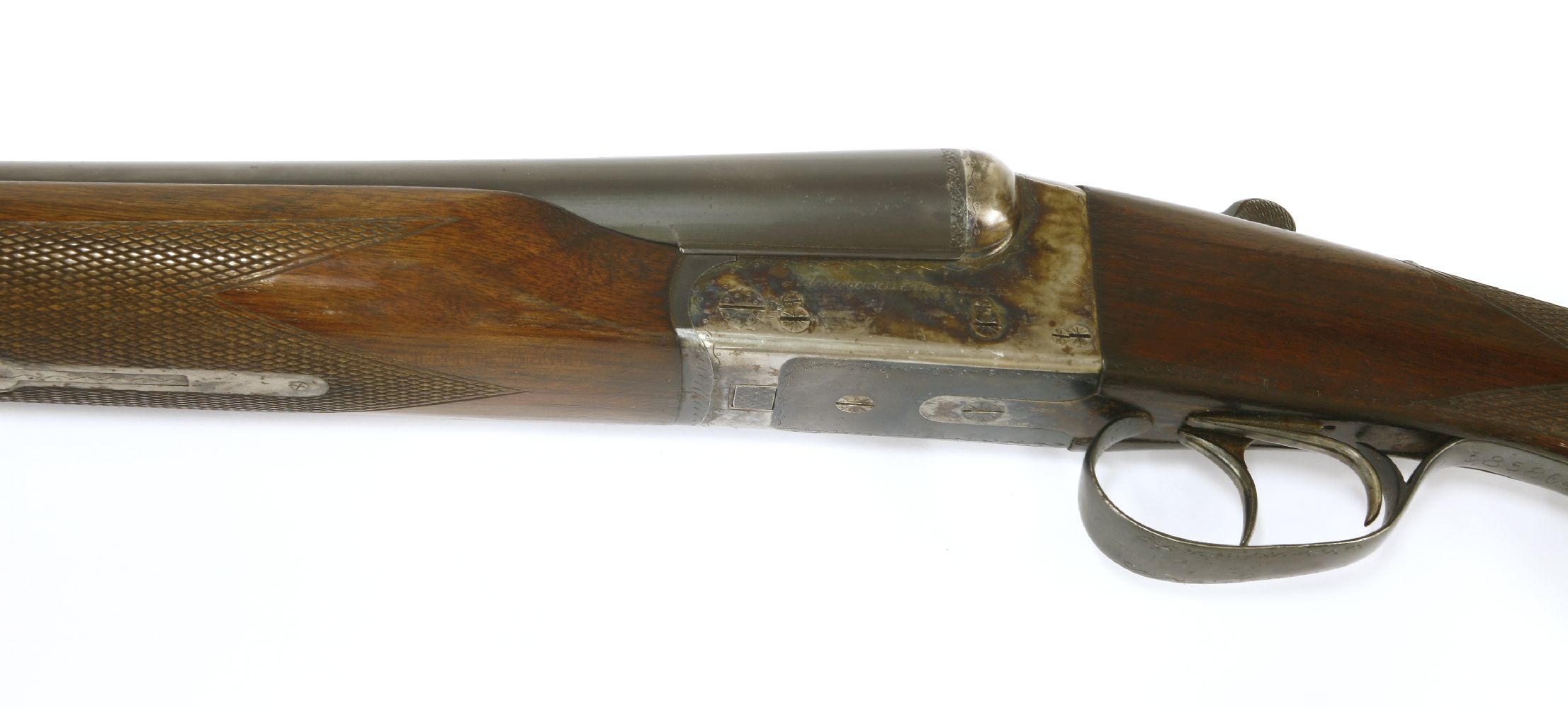 An Aya 12 bore side-by-side shotgun,no. 385864Provenance: The Priory, Walsham-le-Willows. - Image 2 of 3