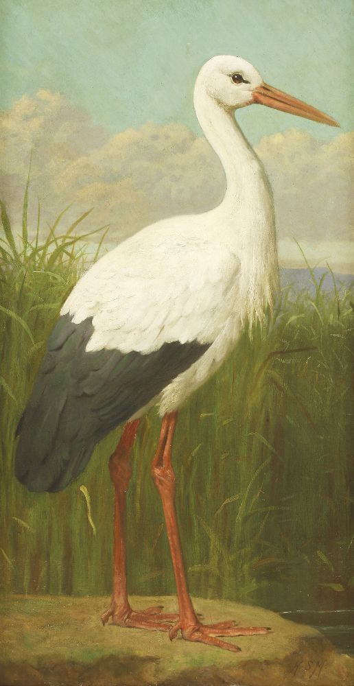 Henry Stacy Marks RA (1829-1898)A MARABOU STORK;A STORK;A pair, both signed l.r., oil on canvas138 x - Image 10 of 15