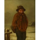 William Hemsley (1819-1906)'FREEZING'Oil on panel25 x 19.5cm