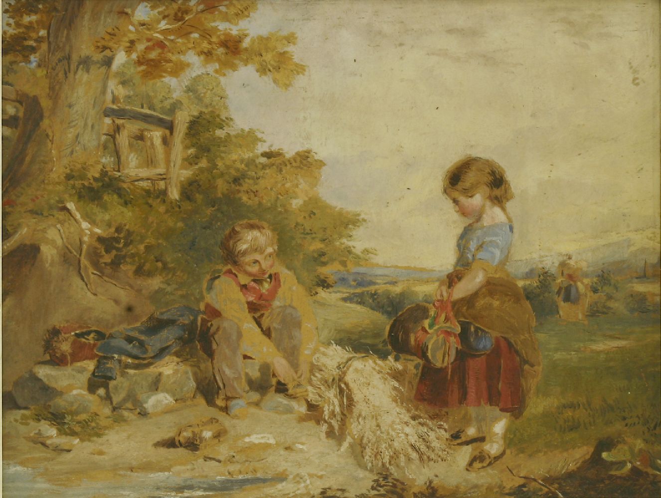 John Henry Mole (1814-1886)THE GLEANERSSigned and inscribed verso, oil on board23 x 27cm