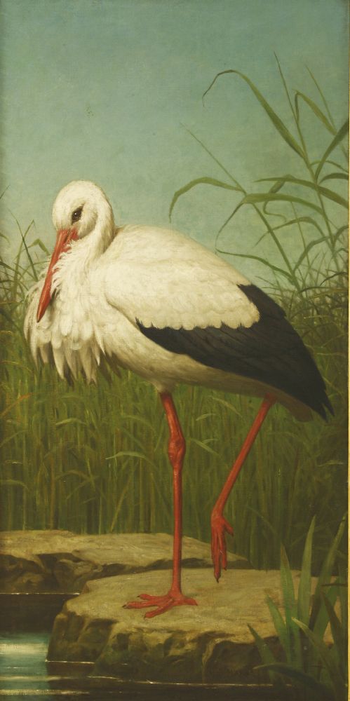 Henry Stacy Marks RA (1829-1898)A MARABOU STORK;A STORK;A pair, both signed l.r., oil on canvas138 x - Image 8 of 15