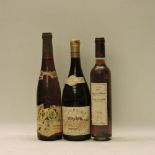 Assorted Sweet Wines to include: Clos du Bourg, Vouvray Moulleux, 1990, one bottle; Arnaud de