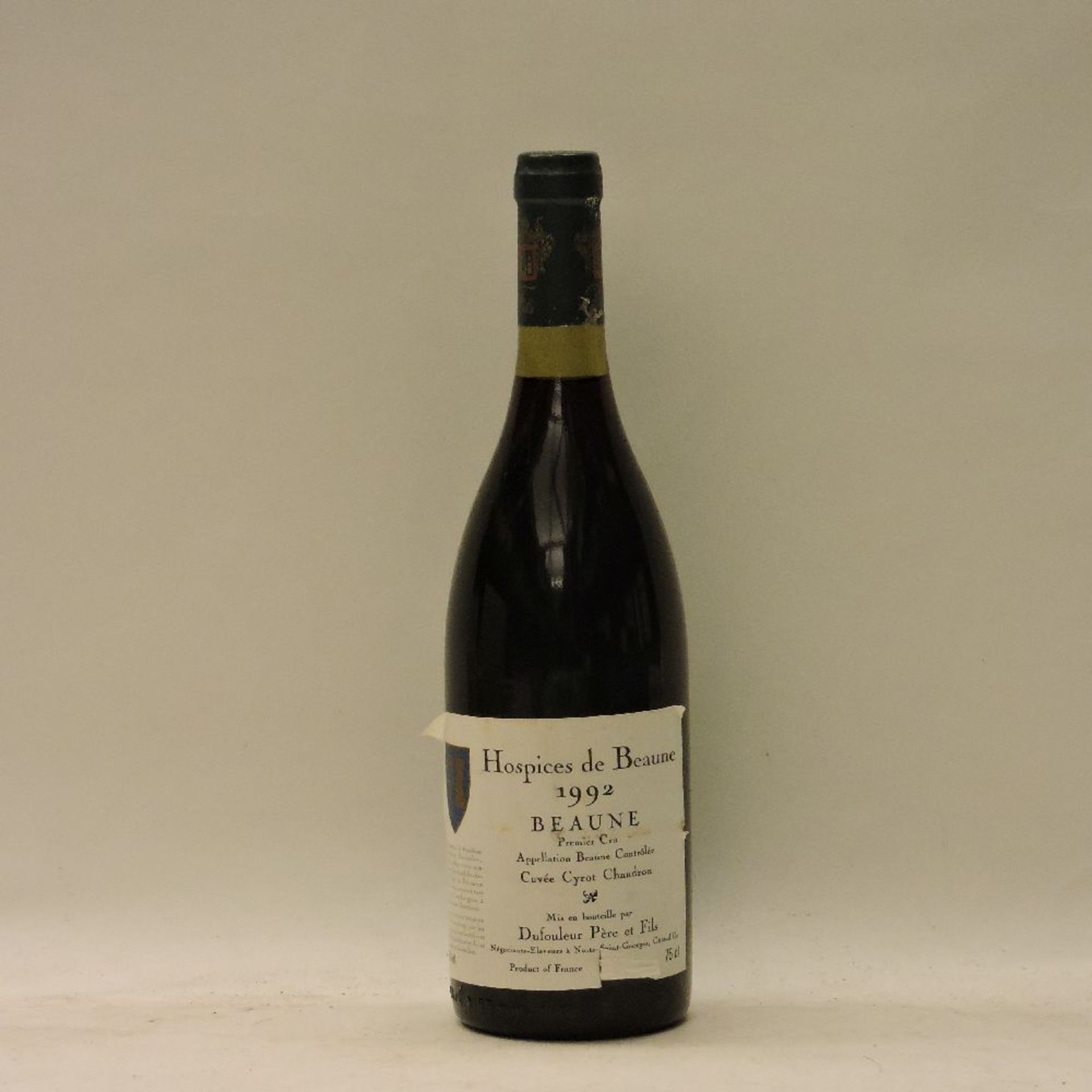 Hospices de Beaune, Cuvée Cyrot Chaudron, 1992, one bottle (2cm)