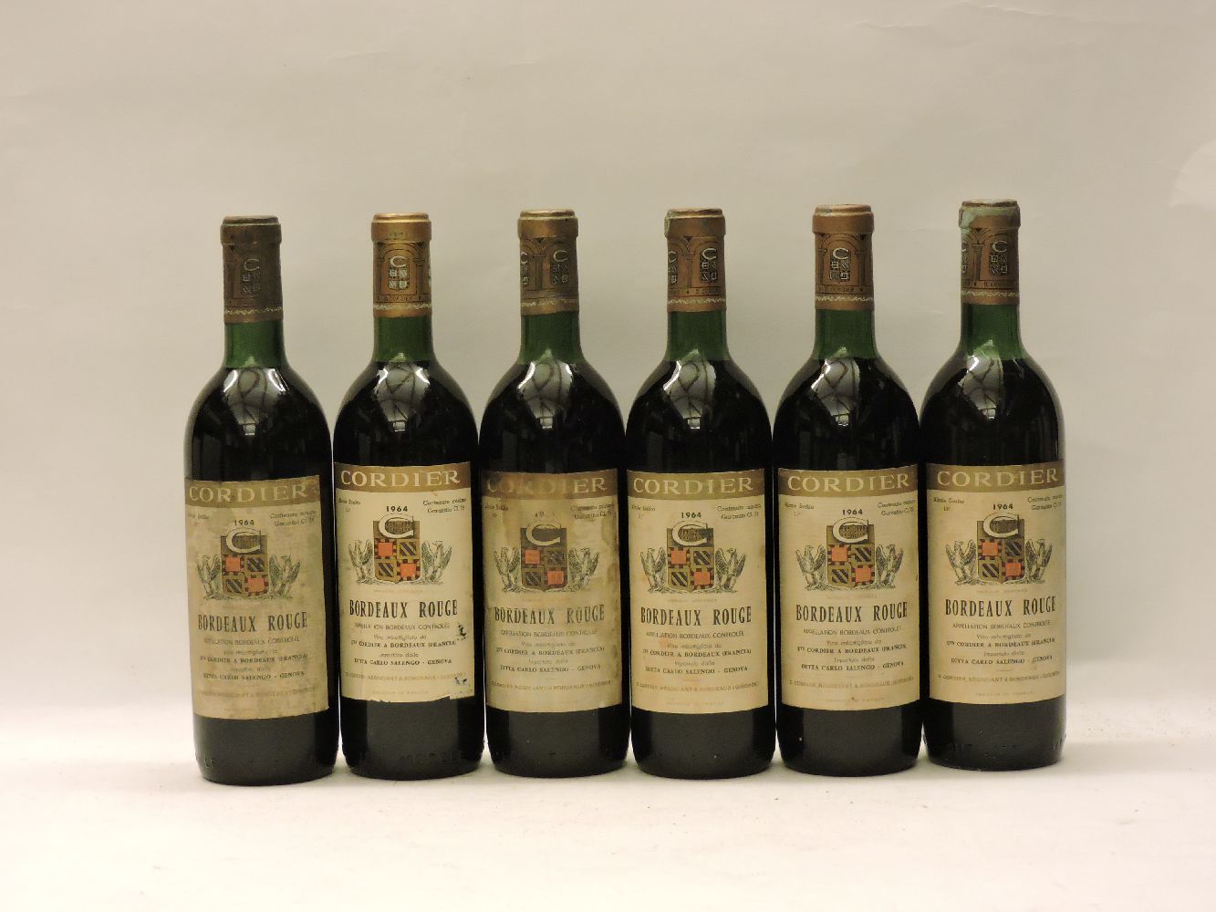 Cordier Bordeaux Rouge, 1964, six bottles