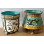 ADDED LOT Two 19th century Majolica ceramic Planters,