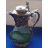 A large and exceptionally fine Art Nouveau style frosted glass and white-metal mounted Lemonade Jug