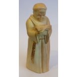 A Royal Worcester porcelain Candle Snuffer in ivory and gilt: The Monk,