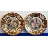 A pair of early 20th century Royal Schwarzburg cabinet plates,