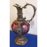 An early Cranberry glass Claret Jug;