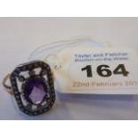 A 15-carat amethyst and diamond Cluster Ring