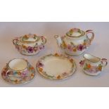 A Coalport miniature Tea Set comprising Teapot, Cream Jug, covered Sucrier, Cup,