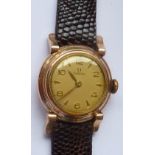 A lady'ss boxed 18-carat rose gold cased Omega dress wristwatch,