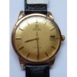 A gentleman's gold case Omega Wristwatch,