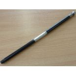 A 19th century continental silver-mounted ebony Baton End,