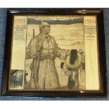 A poignant framed and glazed First World War German soldier memorial colour poster by Fritz Erler