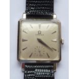 A gentleman's 14-carat white gold cased Omega dress wristwatch,