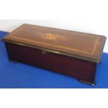 A late 19th century rosewood-cased Swiss Musical Box playing eight airs,