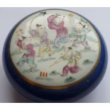 An early 20th century circular Chinese porcelain box,
