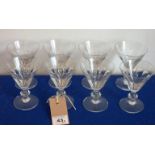 A set of eight wine glasses,