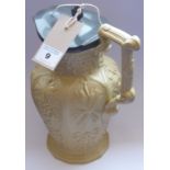 A 19th century salt-glaze stoneware beaker in Doulton Lambeth style,