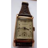 A gentleman's 14-carat rose gold cased Art Deco style Wristwatch,