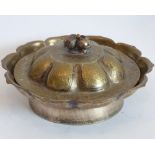 A circa 1900 Chinese parcel-silvered brass Incense Burner and cover,