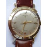 A gentleman's 14 carat yellow gold cased Dress Wristwatch, the dial signed Hamilton, Electric,