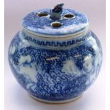 An interesting late Ming design (probably early Qing) Chinese blue-and-white porcelain Incense